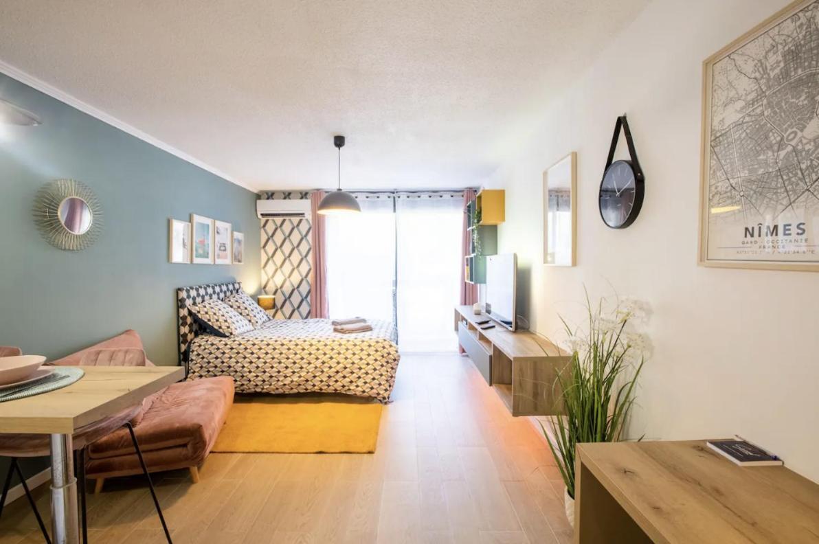 Studio Terrasse & Parking Gratuit En Residence Nîmes Extérieur photo